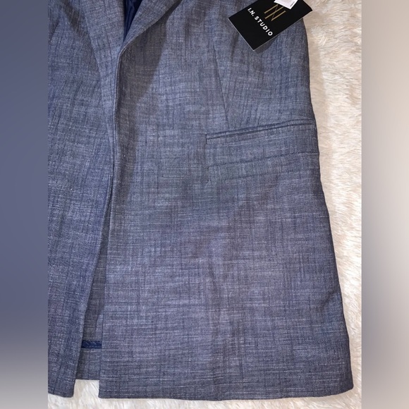 I. N. Studio Women’s Navy Blue Denim Like Vest Open Front w/ Collar Sz 8 NWT - Picture 4 of 12